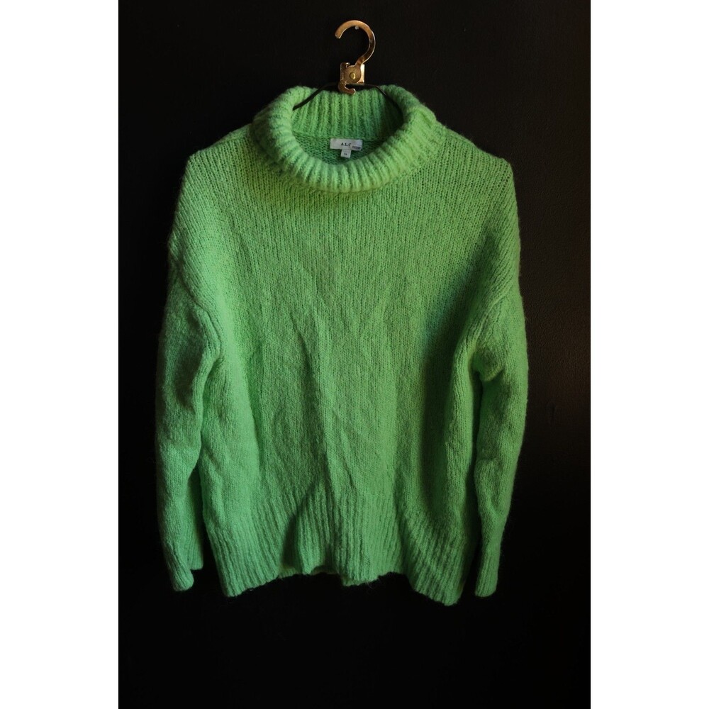 A.L.C. Womens Nelson Alpaca Wool Blend Sweater Brat Green Cyber Y2K Style XS